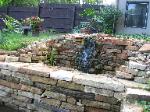 Pool Side Waterfall and Garden - Stacked Stone - Desoto, MO