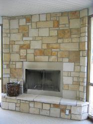 Natural Stone Fireplace - Buff Tan White Natural Stone Veneer