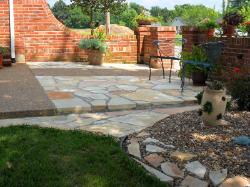 Thin Veneer Mortared Patio - Red Brick Wall - Saint Louis, MO